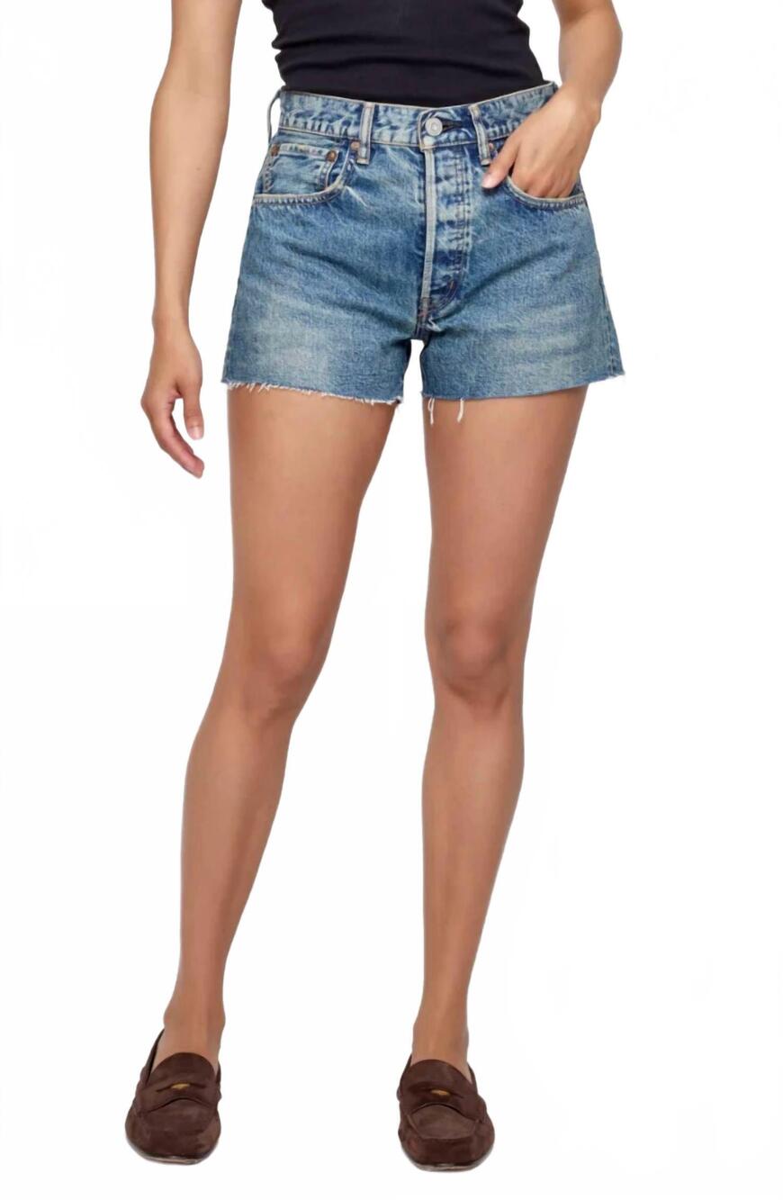 NEW MOUSSY kapolei high waist shorts in blue